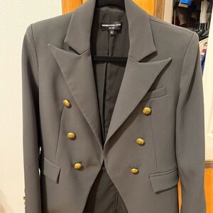 Generation Love Charcoal Blazer with Gold Accents